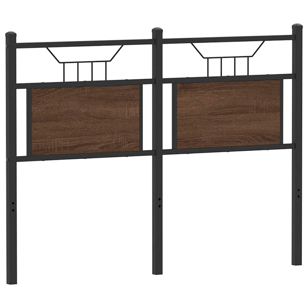 Headboard Brown Oak 120 cm Engineered Wood and Steel