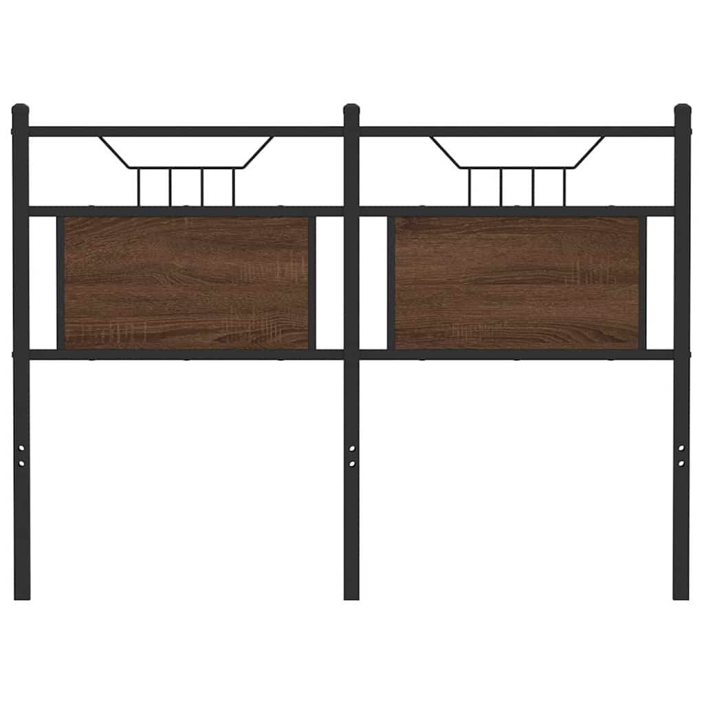 Headboard Brown Oak 120 cm Engineered Wood and Steel