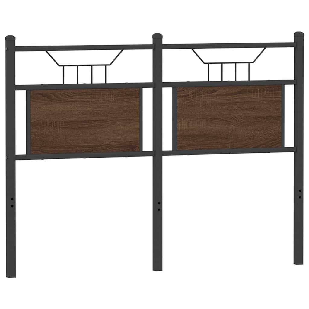 Headboard Brown Oak 120 cm Engineered Wood and Steel