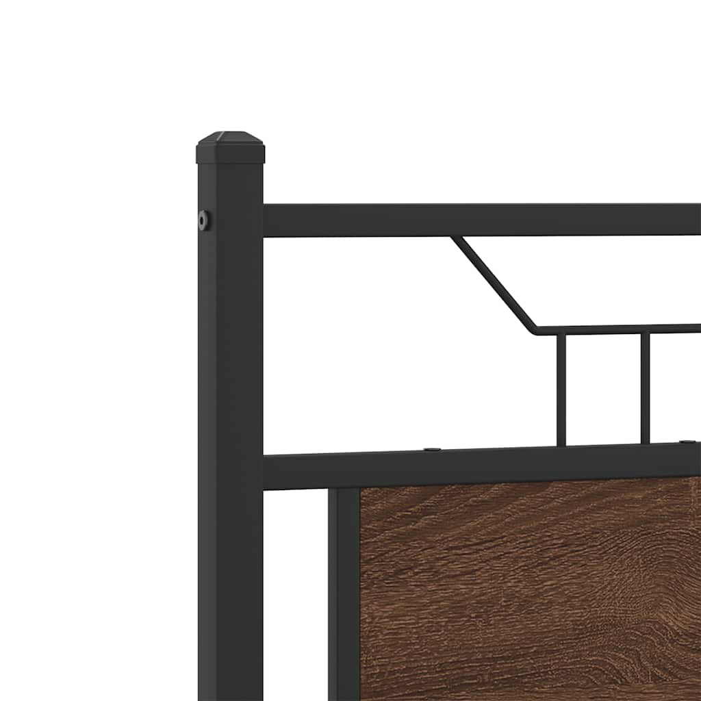 Headboard Brown Oak 120 cm Engineered Wood and Steel