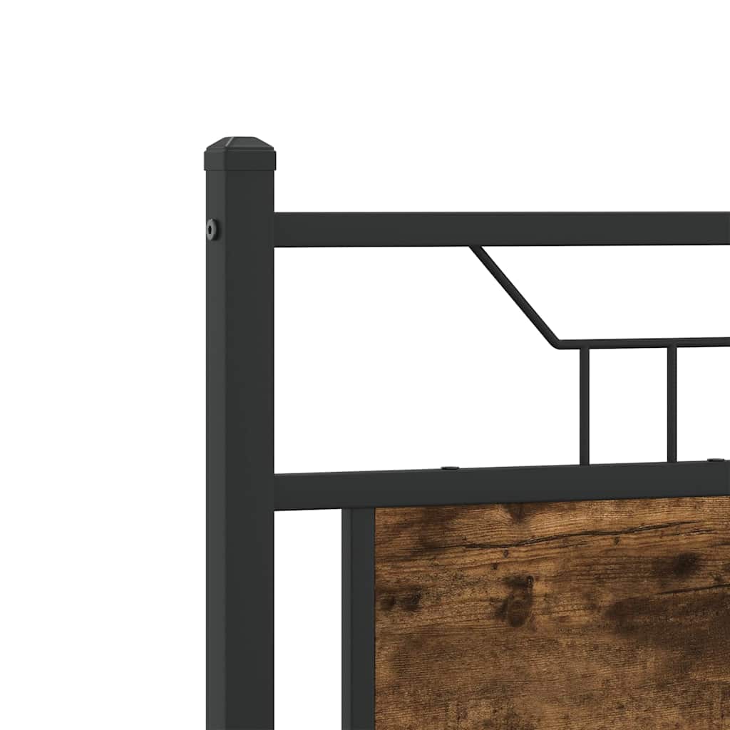 Bed Frame without Mattress Smoked Oak 120x190 cm Small Double Engineered Wood