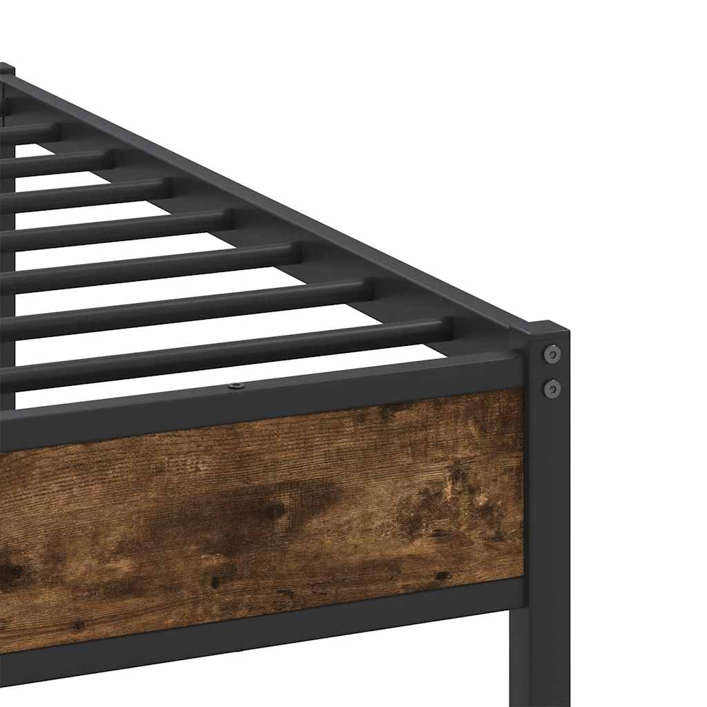 Bed Frame without Mattress Smoked Oak 183x213 cm Engineered Wood
