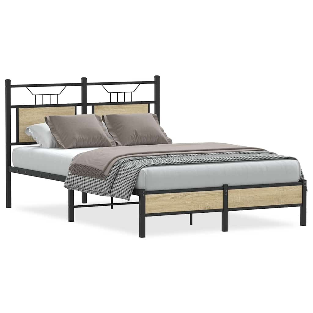 Bed Frame without Mattress Sonoma Oak 120x200 cm Engineered Wood