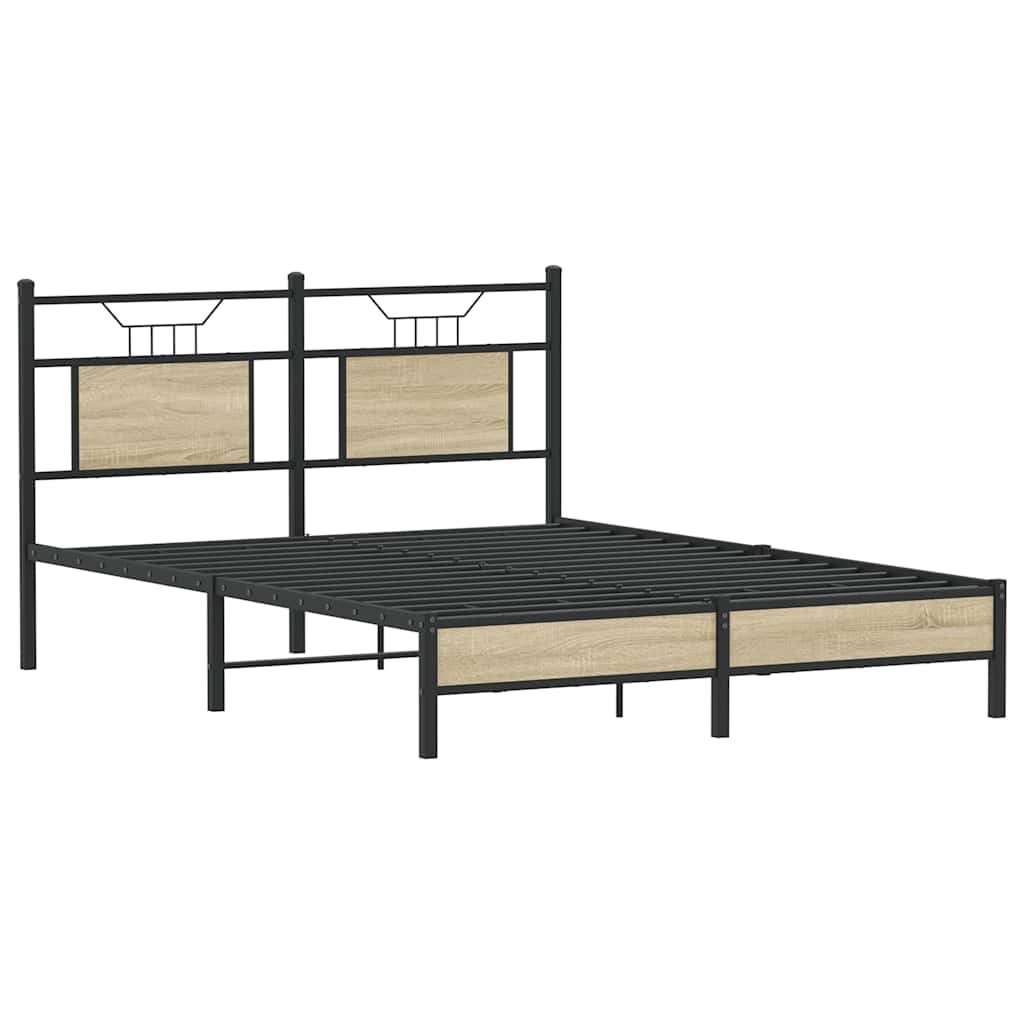 Bed Frame without Mattress Sonoma Oak 150x200 cm King Size Engineered Wood