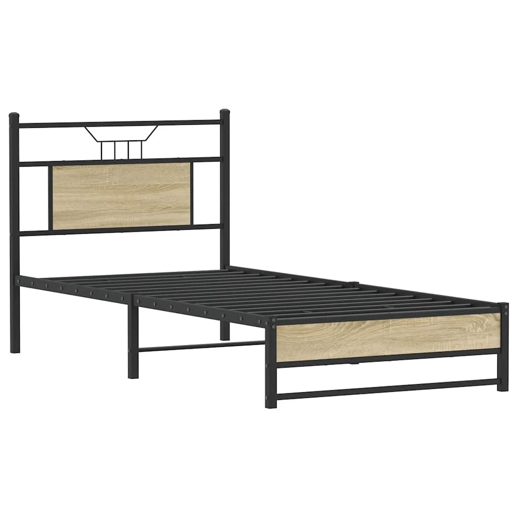 Bed Frame without Mattress Sonoma Oak 90x200 cm Engineered Wood
