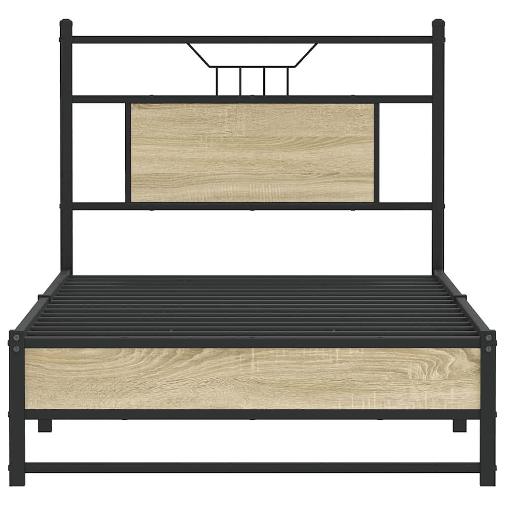Bed Frame without Mattress Sonoma Oak 90x200 cm Engineered Wood