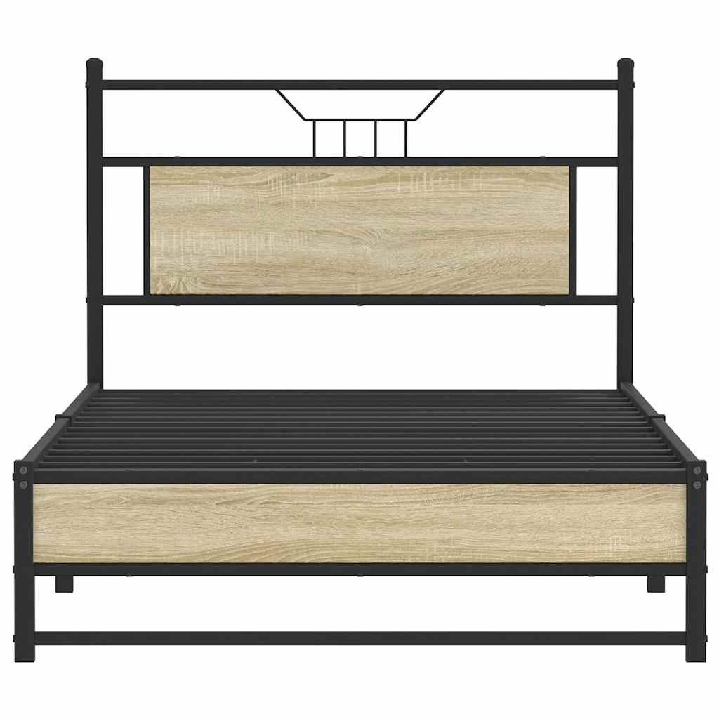 Bed Frame without Mattress Sonoma Oak 100x200 cm Engineered Wood