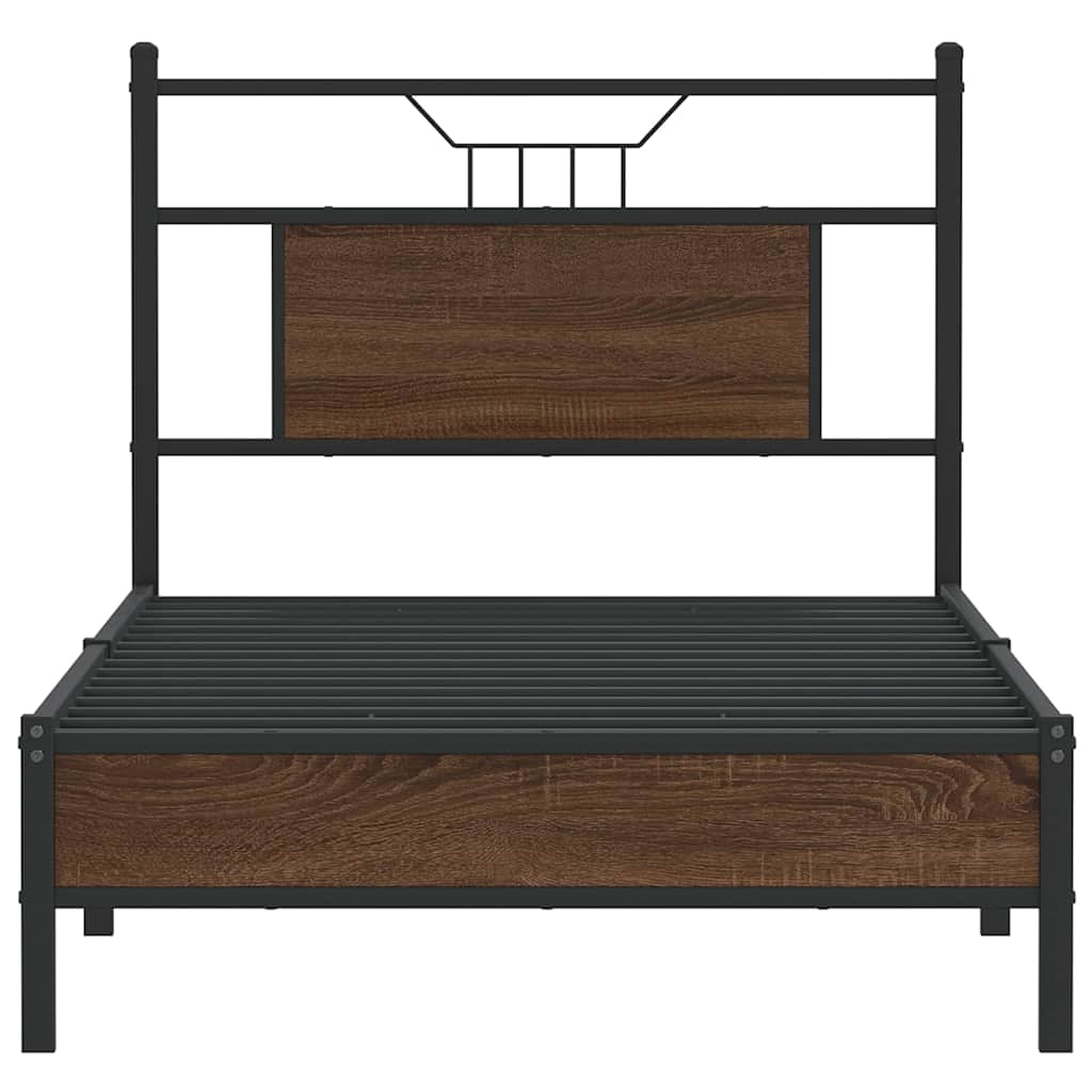 Bed Frame without Mattress Brown Oak 80x200 cm Engineered Wood