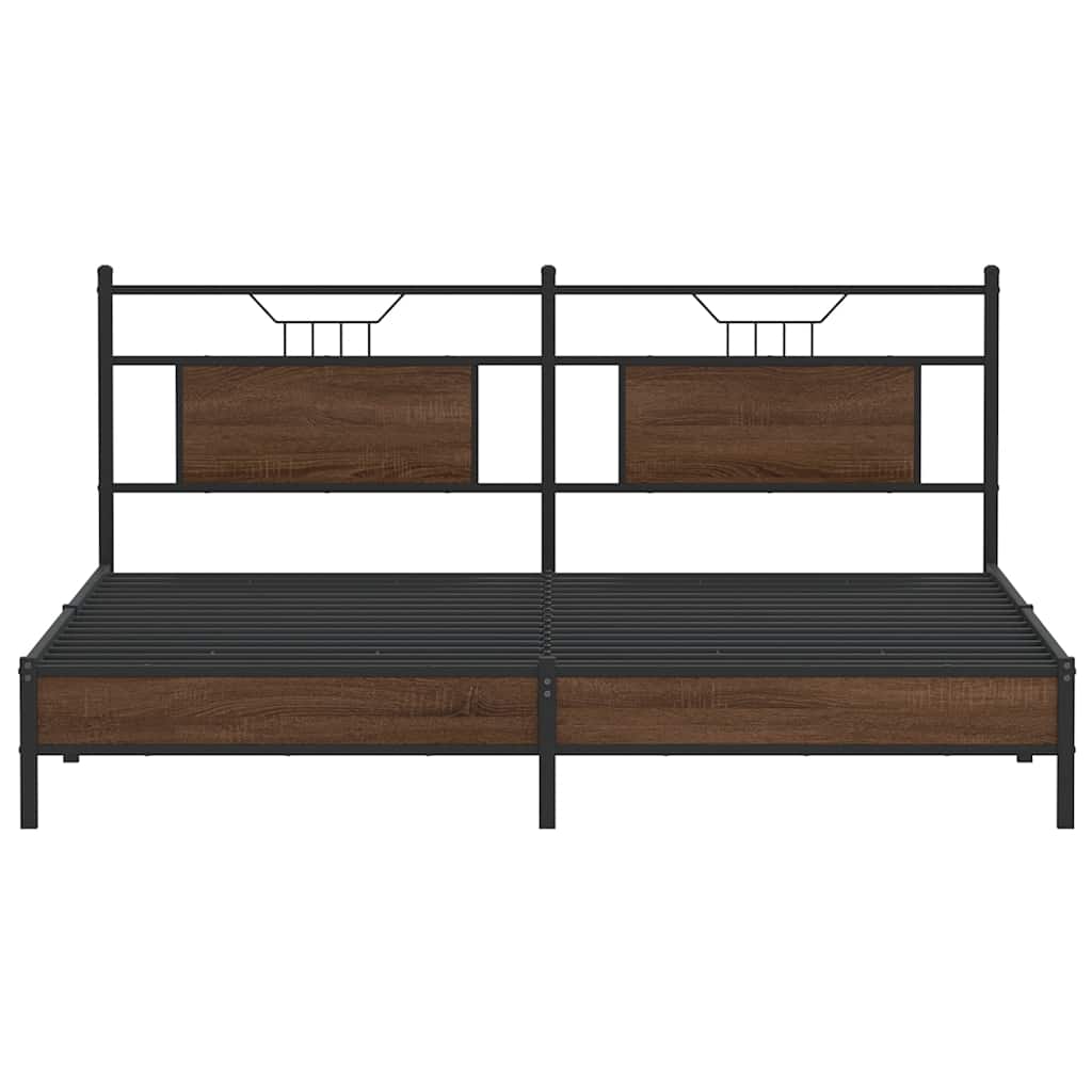 Bed Frame without Mattress Brown Oak 183x213 cm Engineered Wood