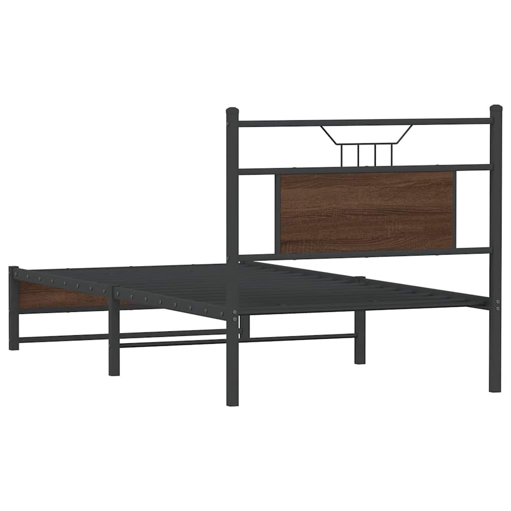 Bed Frame without Mattress Brown Oak 80x200 cm Engineered Wood