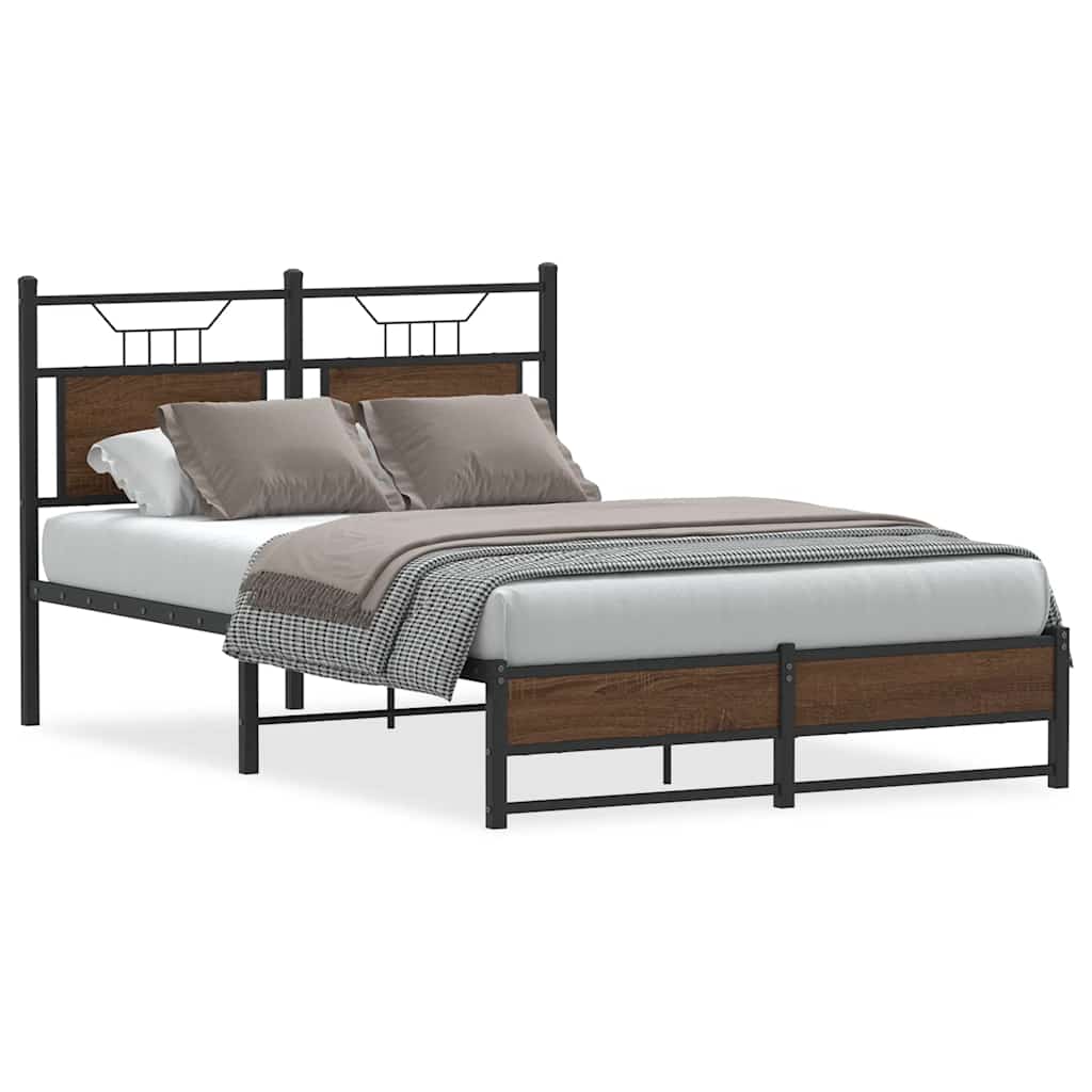 Bed Frame without Mattress Brown Oak 120x200 cm Engineered Wood