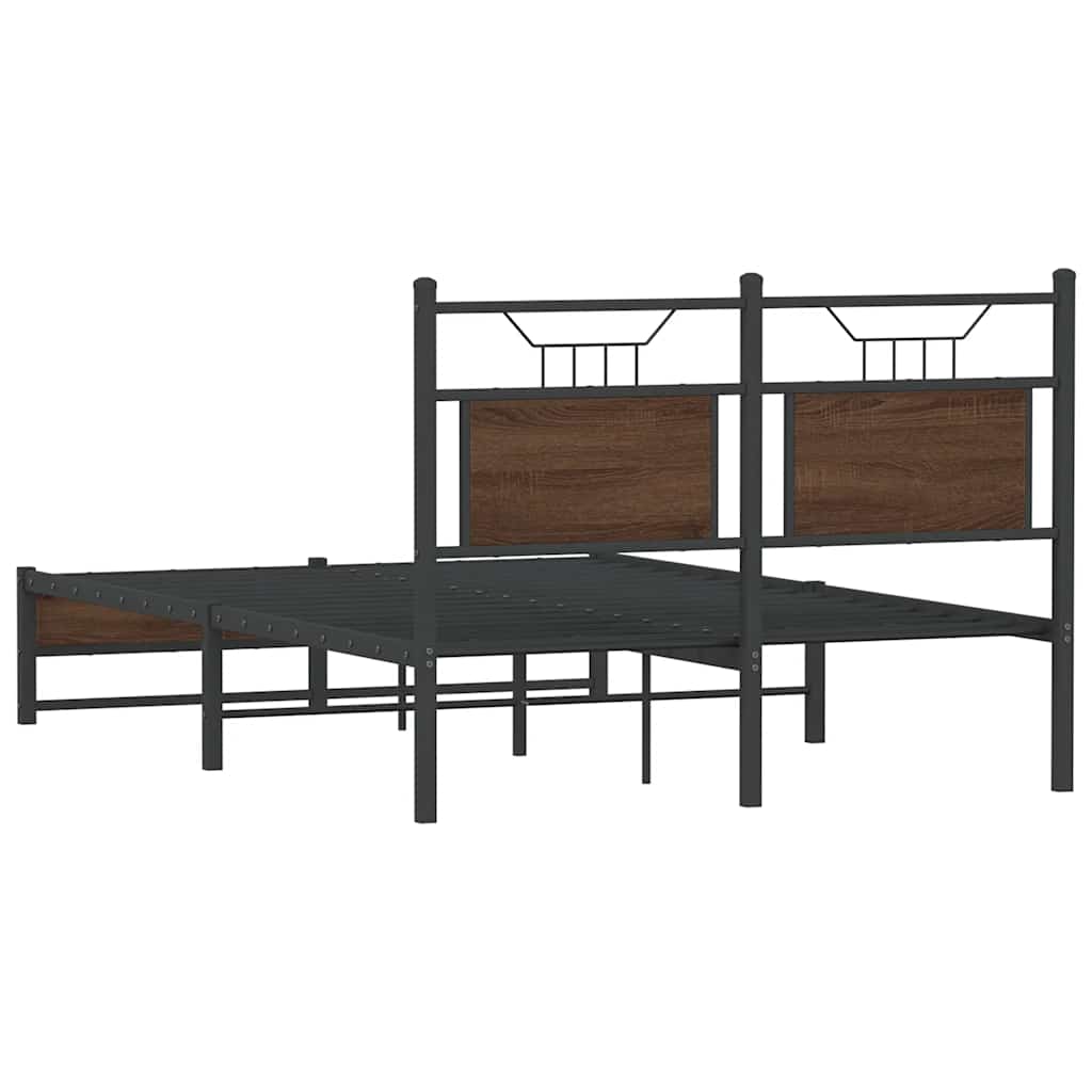 Bed Frame without Mattress Brown Oak 120x200 cm Engineered Wood