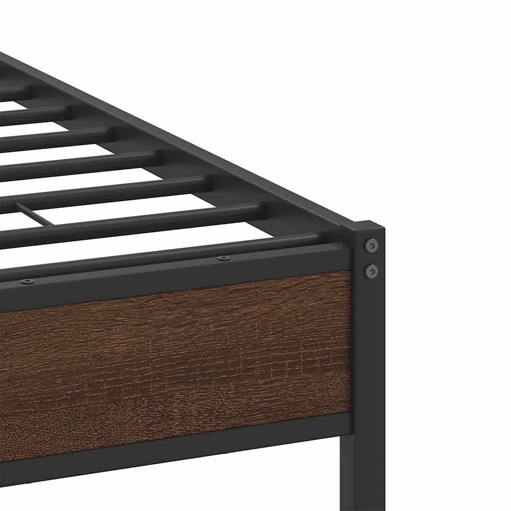 Bed Frame without Mattress Brown Oak 120x200 cm Engineered Wood