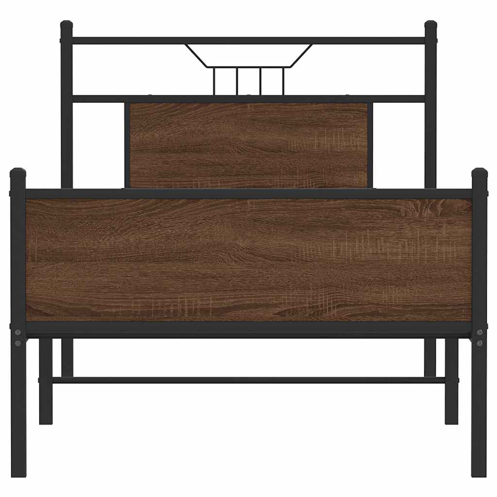 Bed Frame without Mattress Brown Oak 80x200 cm Engineered Wood