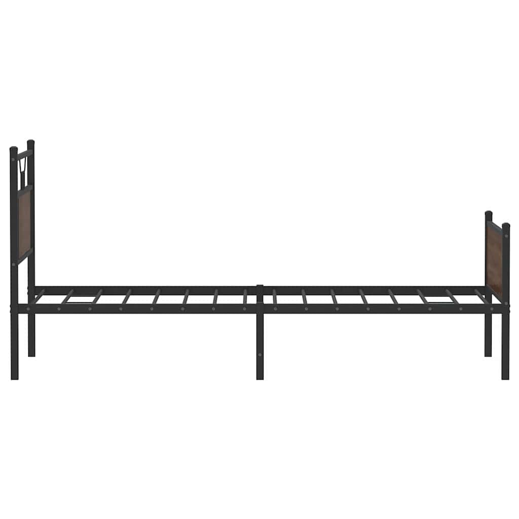 Bed Frame without Mattress Brown Oak 90x200 cm Engineered Wood