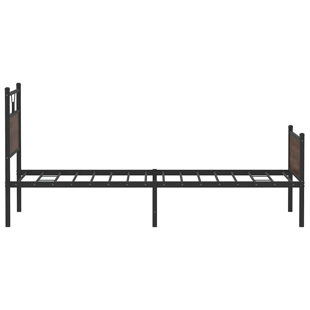 Bed Frame without Mattress Brown Oak 100x190 cm Engineered Wood