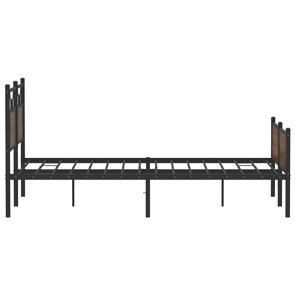 Bed Frame without Mattress Brown Oak 140x190 cm Engineered Wood