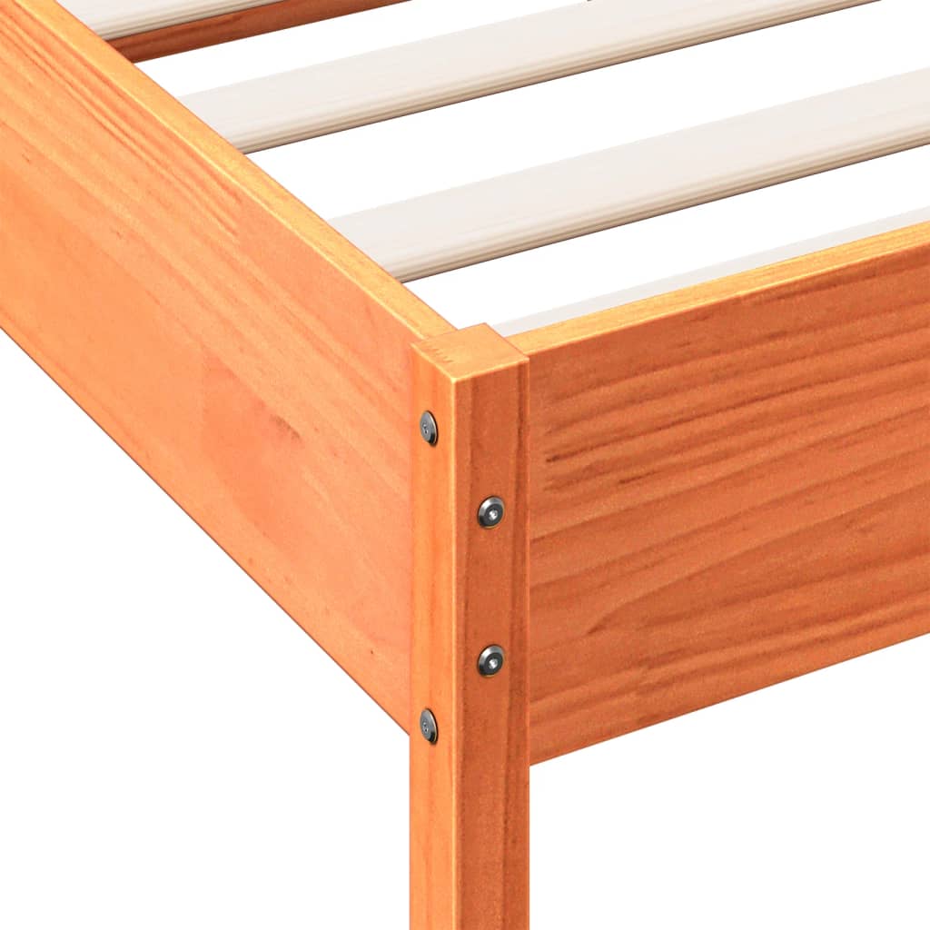 Bed Frame without Mattress Wax Brown 180x200 cm Super King Solid Wood Pine