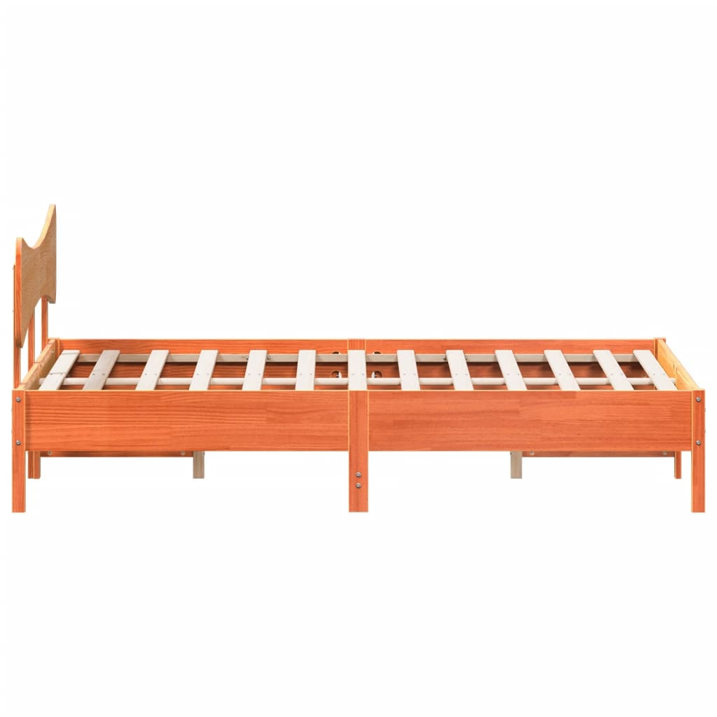 Bed Frame without Mattress Wax Brown 160x200 cm Solid Wood Pine