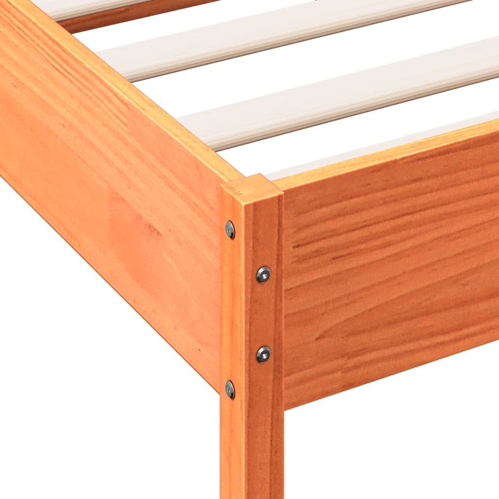 Bed Frame without Mattress Wax Brown 160x200 cm Solid Wood Pine
