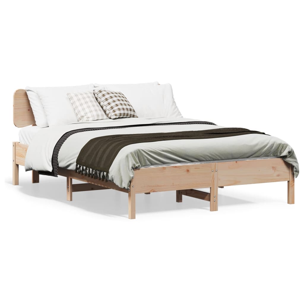 Bed Frame without Mattress 150x200 cm King Size Solid Wood Pine