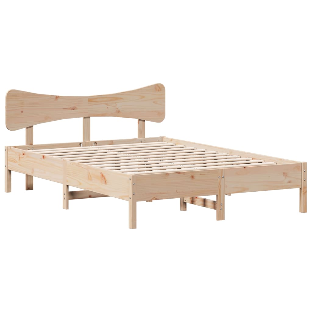 Bed Frame without Mattress 150x200 cm King Size Solid Wood Pine