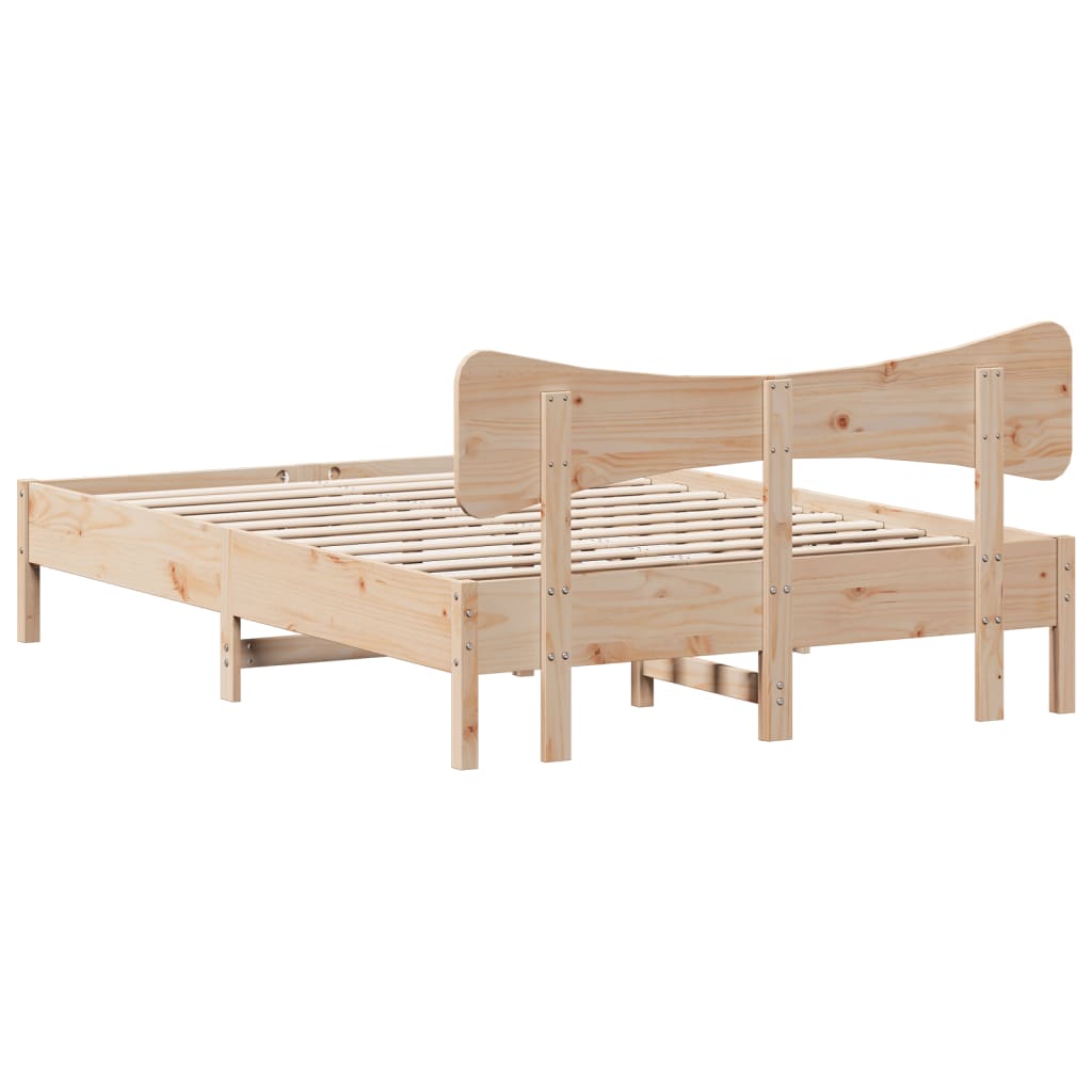 Bed Frame without Mattress 150x200 cm King Size Solid Wood Pine