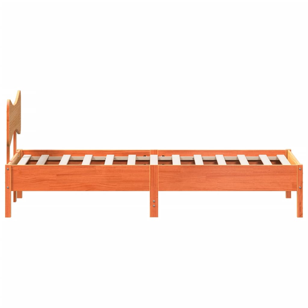 Bed Frame without Mattress Wax Brown 100x200 cm Solid Wood Pine