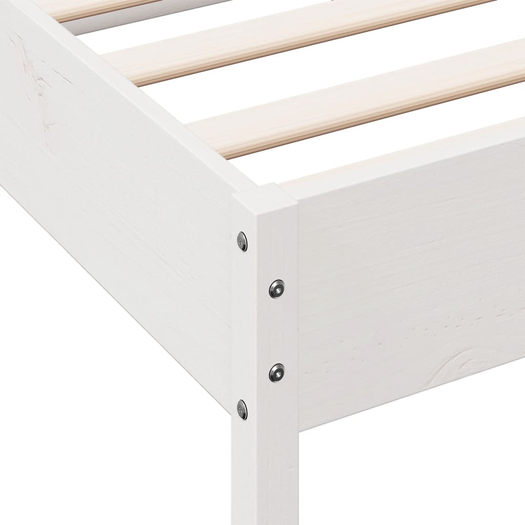 Bed Frame without Mattress White 90x190 cm Single Solid Wood Pine