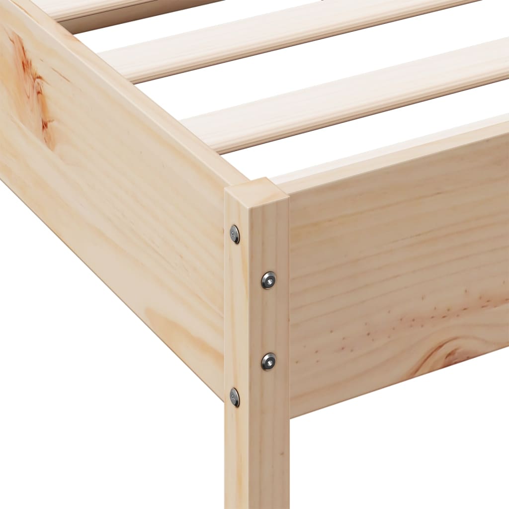 Bed Frame without Mattress 75x190 cm Small Single Solid Wood Pine