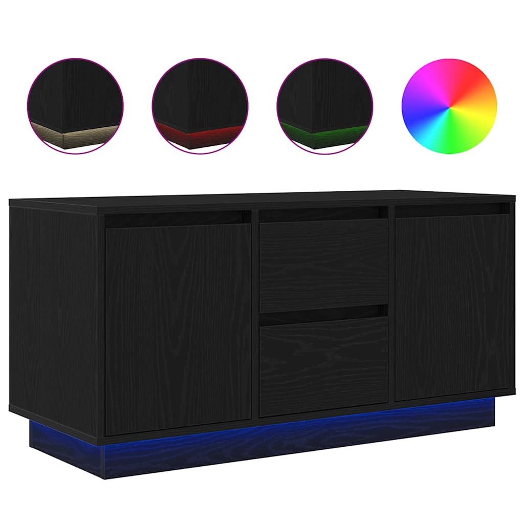 Modern Wooden 40 Inch TV Tele Stand Unit Cabinet With LED Lights & Storage
