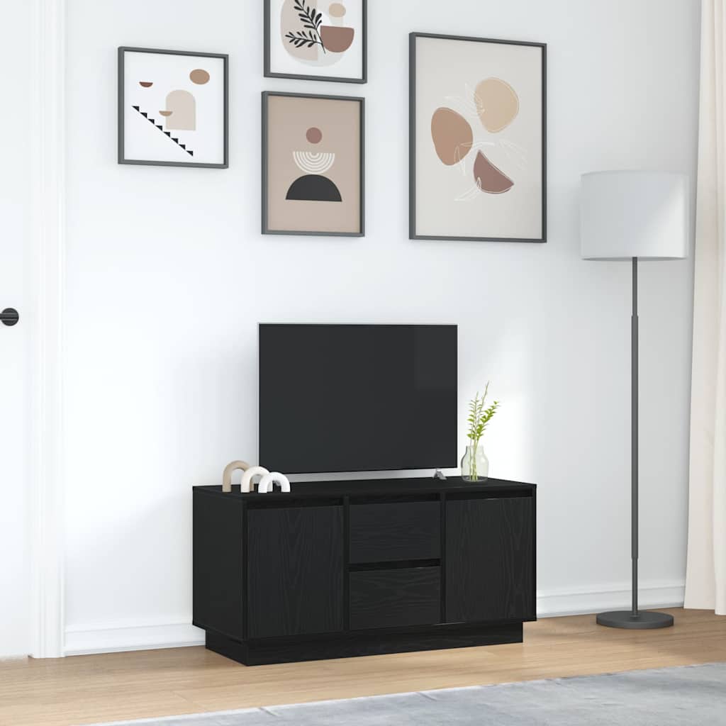 Modern Wooden 40 Inch TV Tele Stand Unit Cabinet With LED Lights & Storage