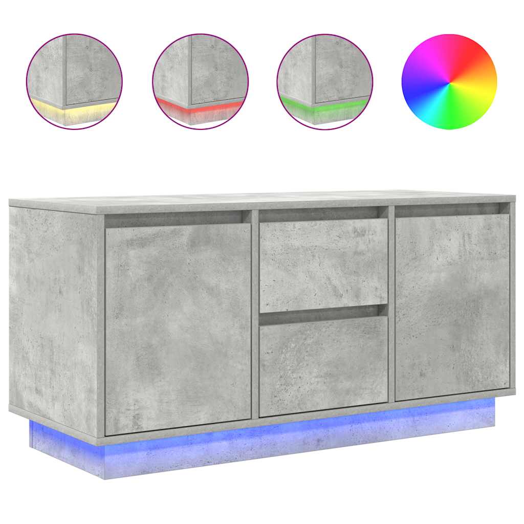 Modern Wooden 40 Inch TV Tele Stand Unit Cabinet With LED Lights & Storage