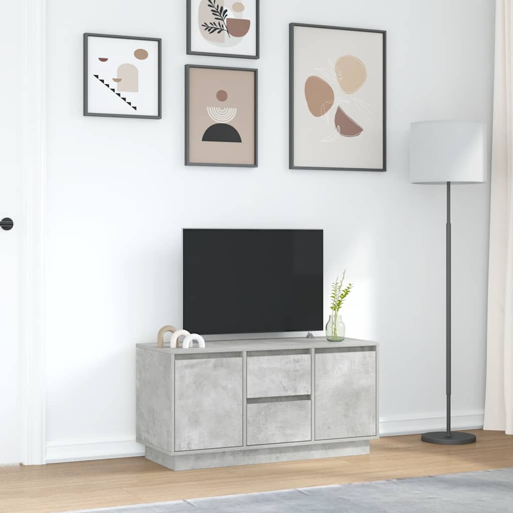 Modern Wooden 40 Inch TV Tele Stand Unit Cabinet With LED Lights & Storage