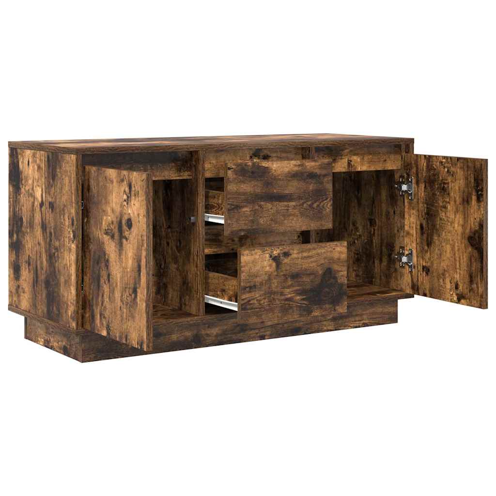Modern Wooden 40 Inch TV Tele Stand Unit Cabinet With LED Lights & Storage