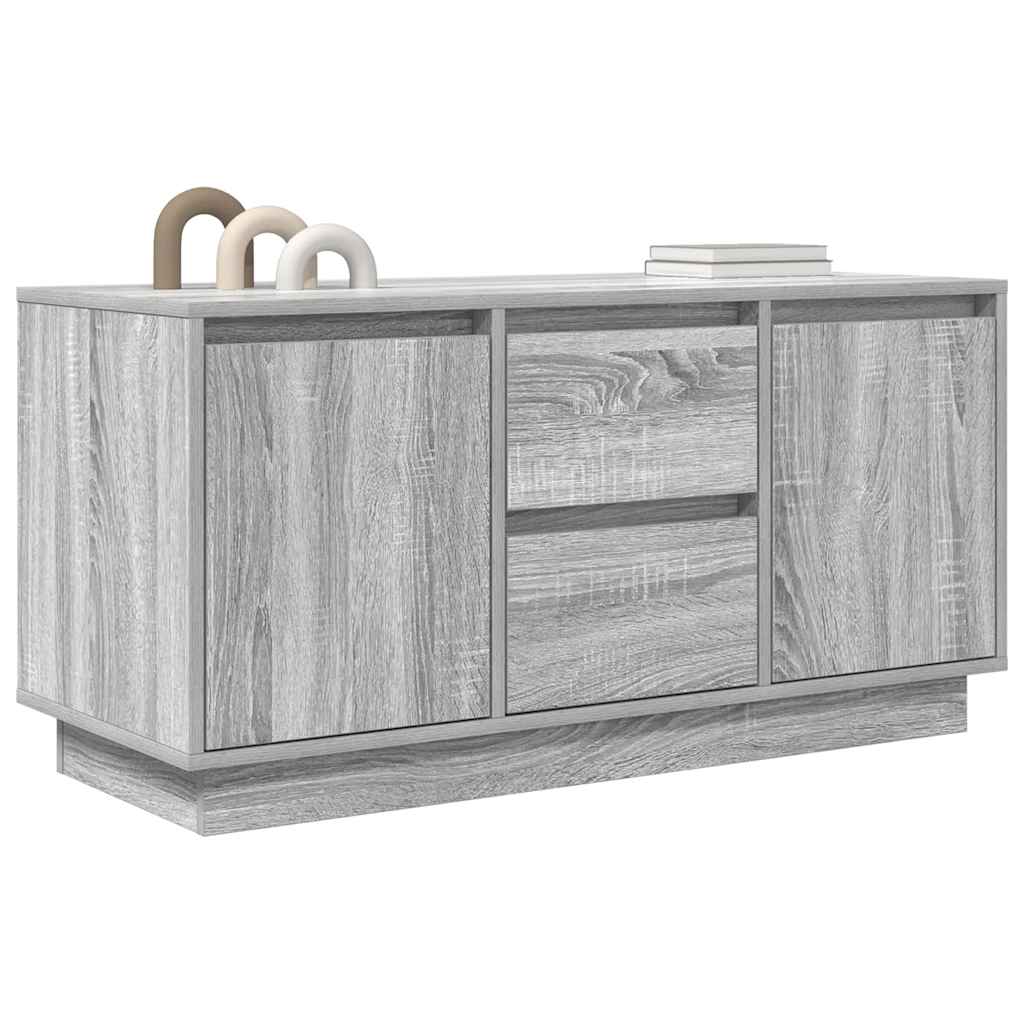 Modern Wooden 40 Inch TV Tele Stand Unit Cabinet With LED Lights & Storage