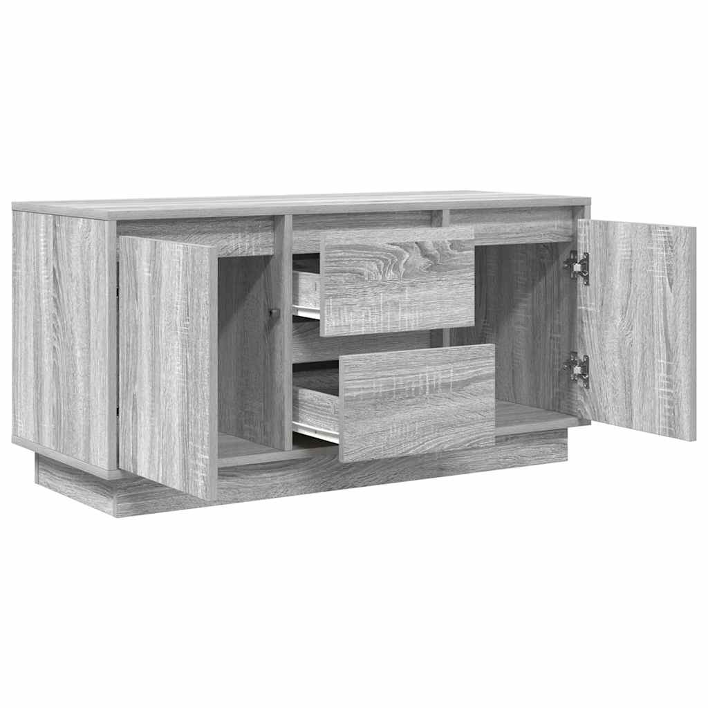 Modern Wooden 40 Inch TV Tele Stand Unit Cabinet With LED Lights & Storage