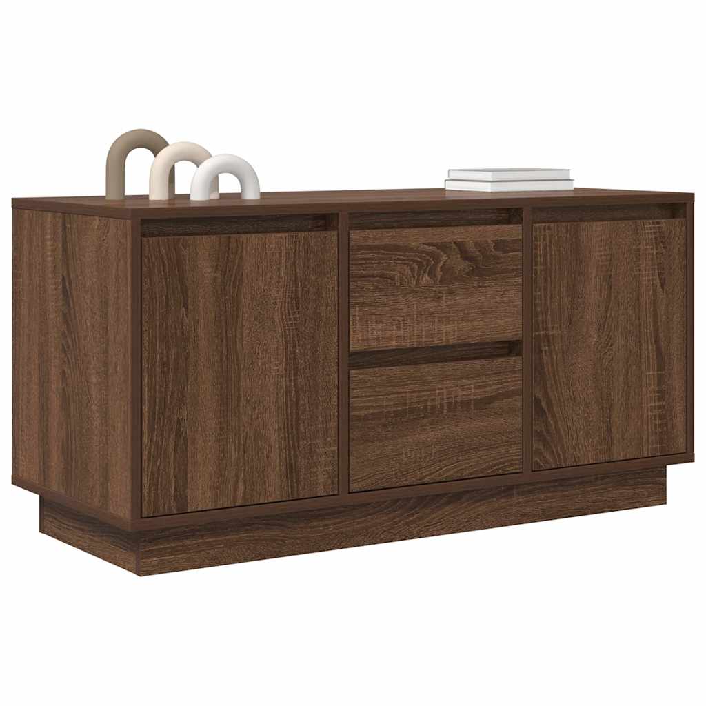 Modern Wooden 40 Inch TV Tele Stand Unit Cabinet With LED Lights & Storage