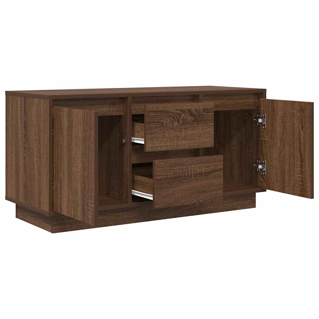 Modern Wooden 40 Inch TV Tele Stand Unit Cabinet With LED Lights & Storage