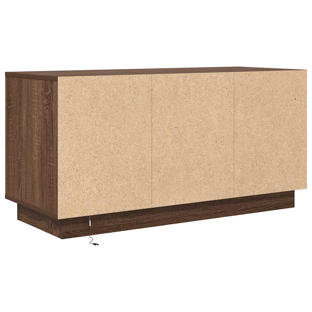 Modern Wooden 40 Inch TV Tele Stand Unit Cabinet With LED Lights & Storage