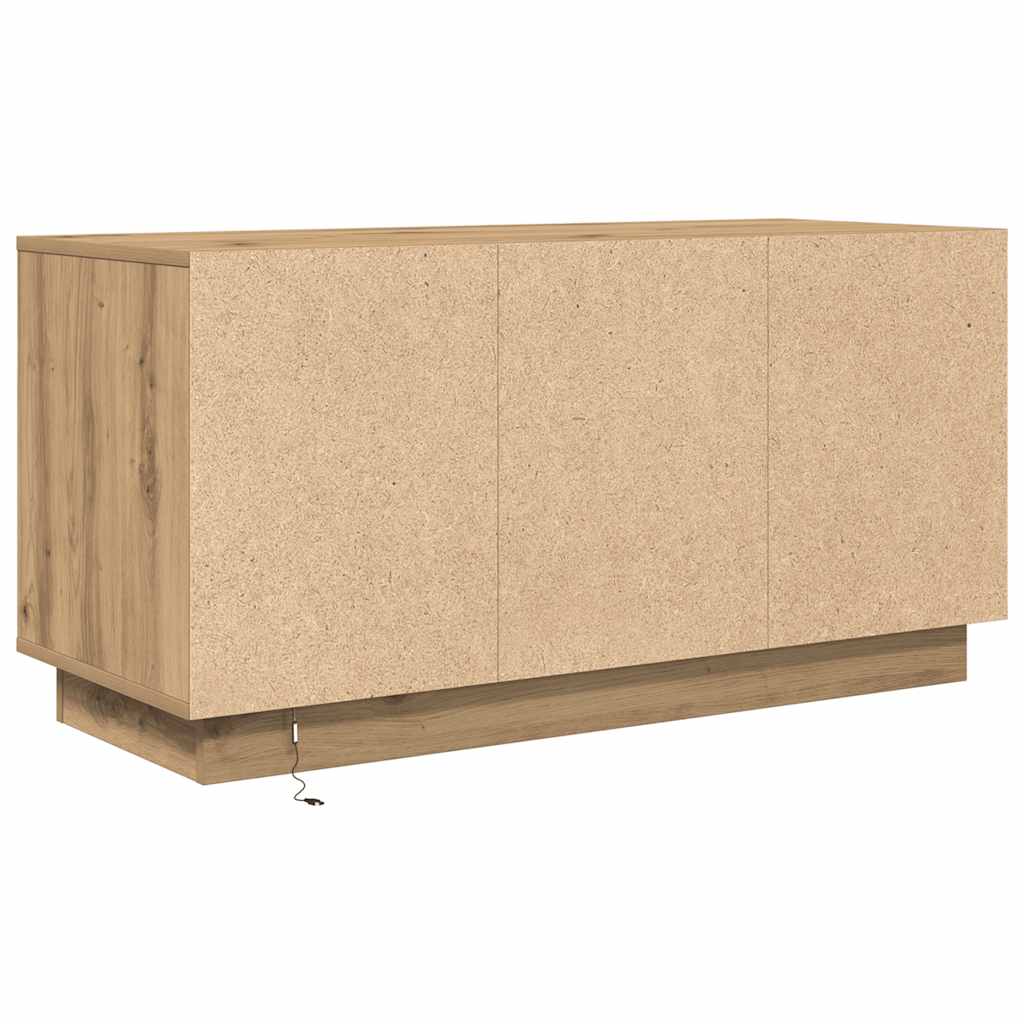 Modern Wooden 40 Inch TV Tele Stand Unit Cabinet With LED Lights & Storage