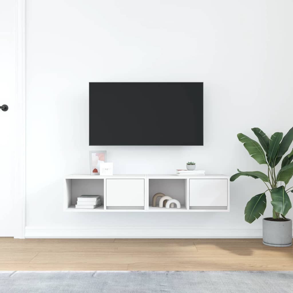 TV Cabinets 2 pcs White 60x31x25.5 cm Engineered Wood