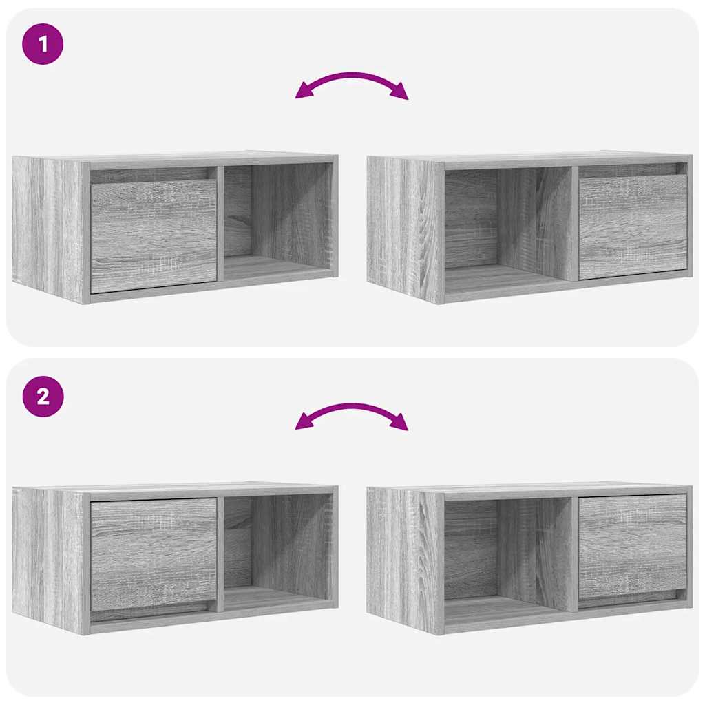 TV Cabinets 2 pcs Grey Sonoma 60x31x25.5 cm Engineered Wood