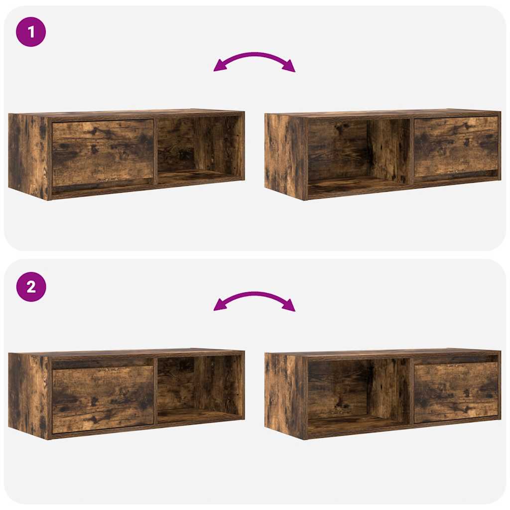 TV Cabinet Smoked Oak 80x31x25.5 cm Engineered Wood