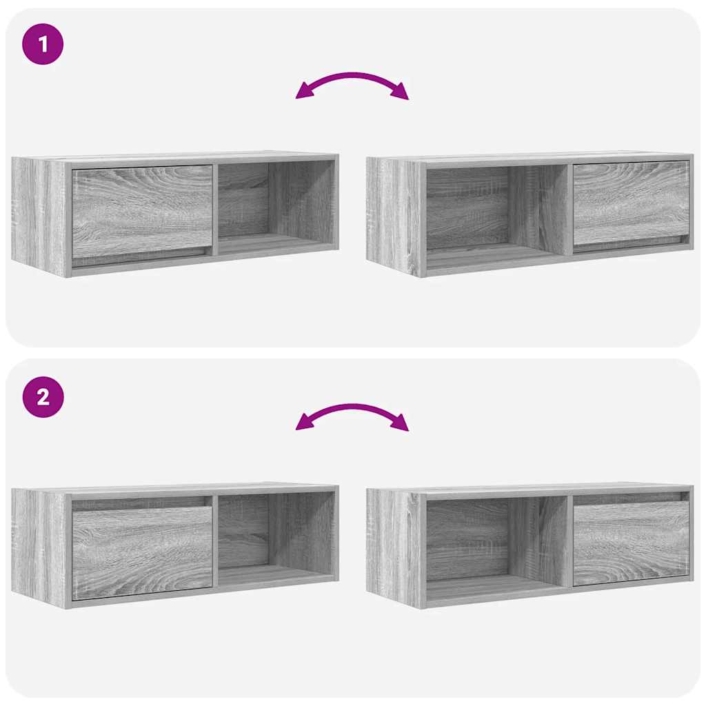 TV Cabinets 2 pcs Grey Sonoma 80x31x25.5 cm Engineered Wood
