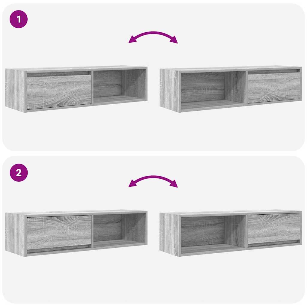 TV Cabinets 2 pcs Grey Sonoma 100x31x25.5 cm Engineered Wood