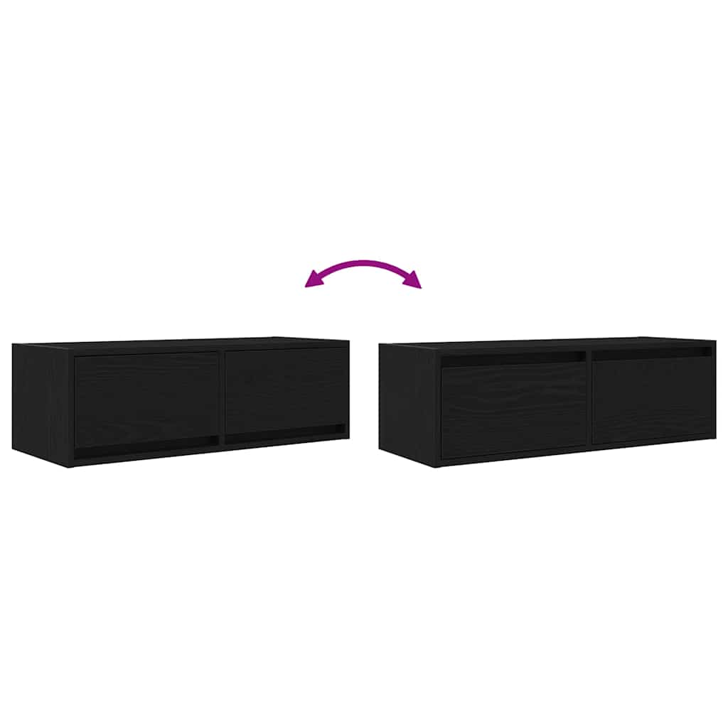 TV Cabinets 2 pcs Black Oak 80x31x25.5 cm Engineered Wood