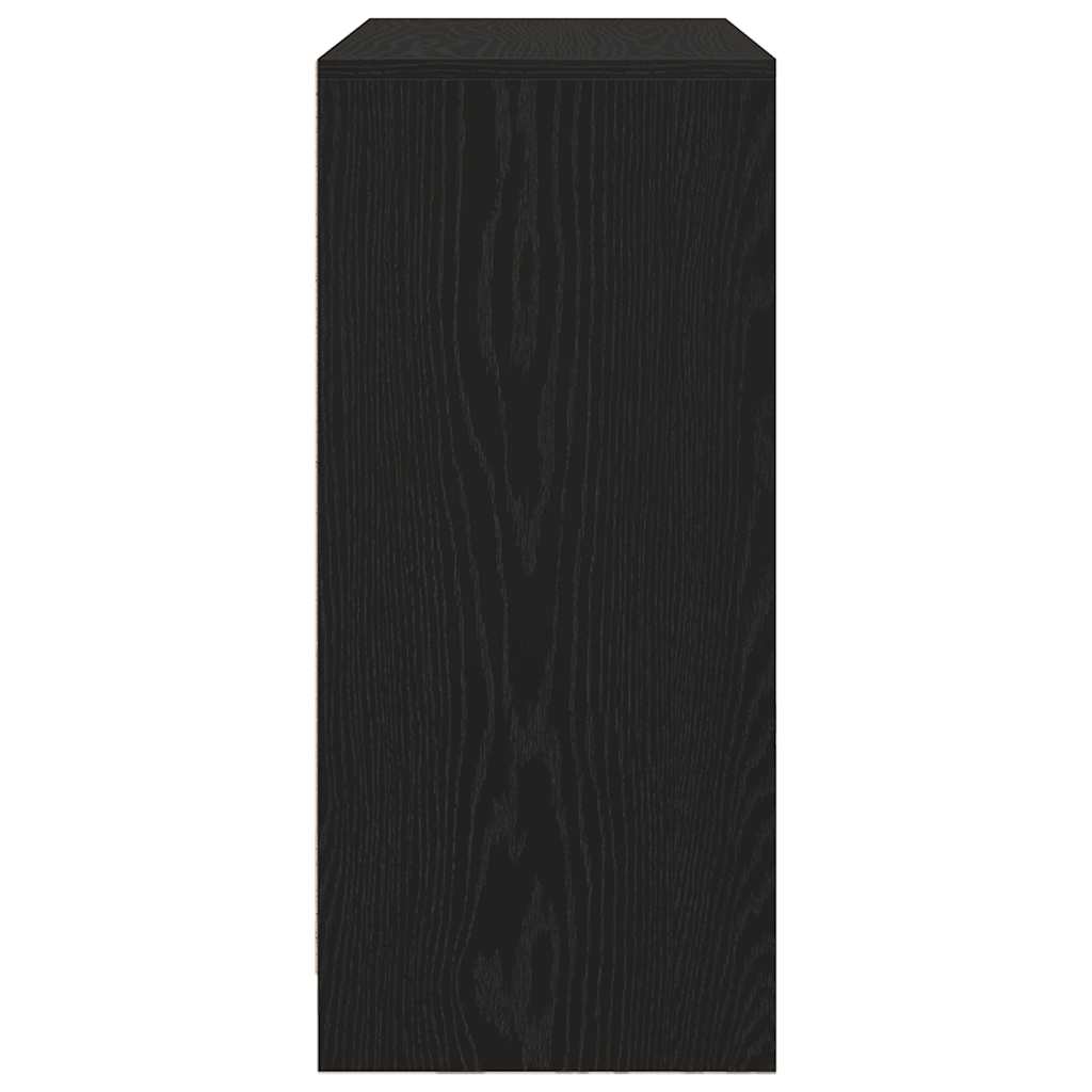 Sideboard with Drawer Black Oak 80x34x76 cm Engineered Wood