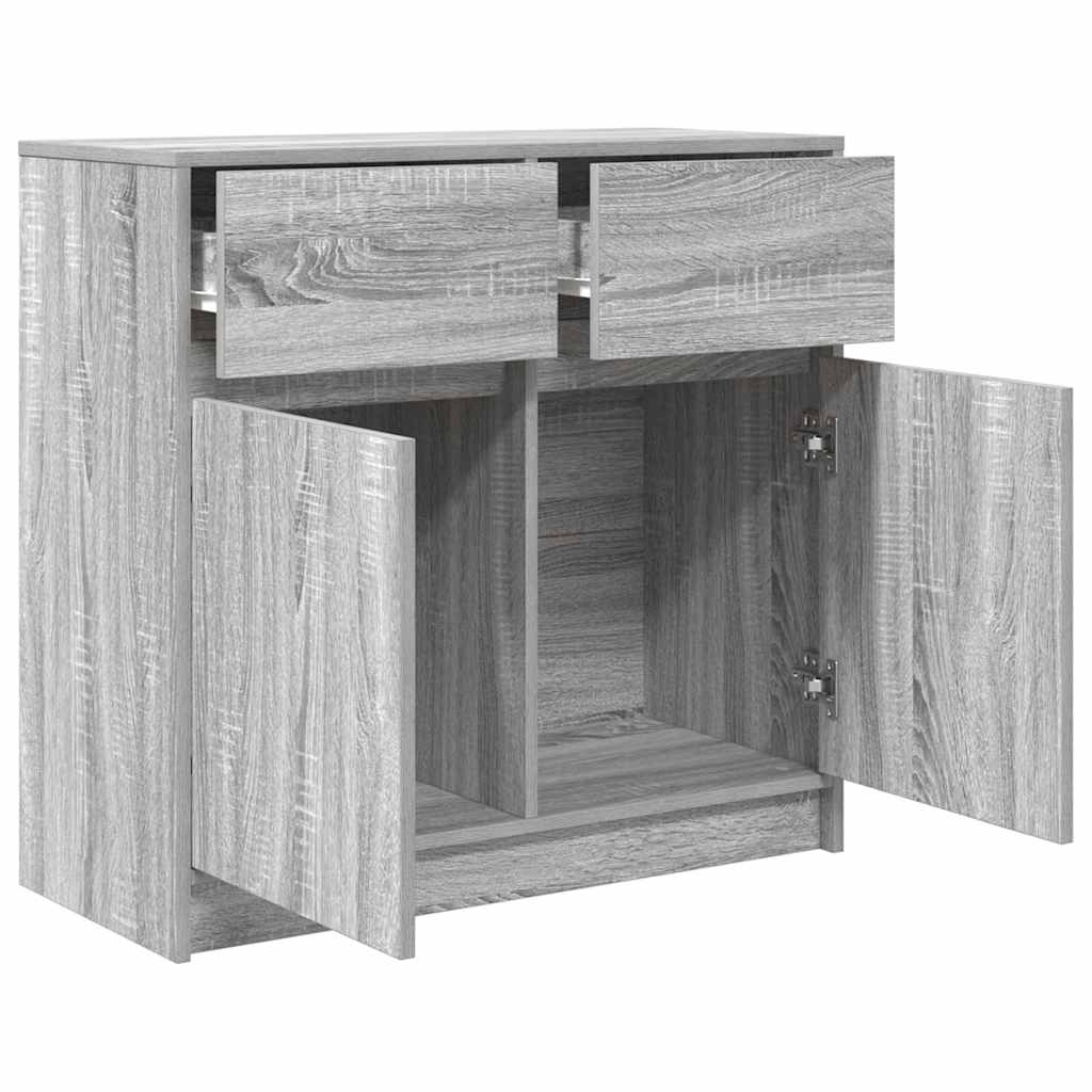 Sideboard with Drawer Grey Sonoma 80x34x76 cm Engineered Wood