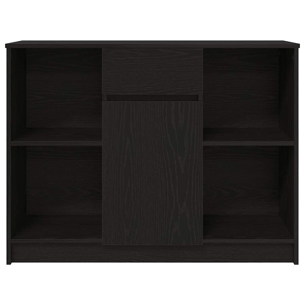 Sideboard with Drawer Black Oak 101x35x76 cm Engineered Wood